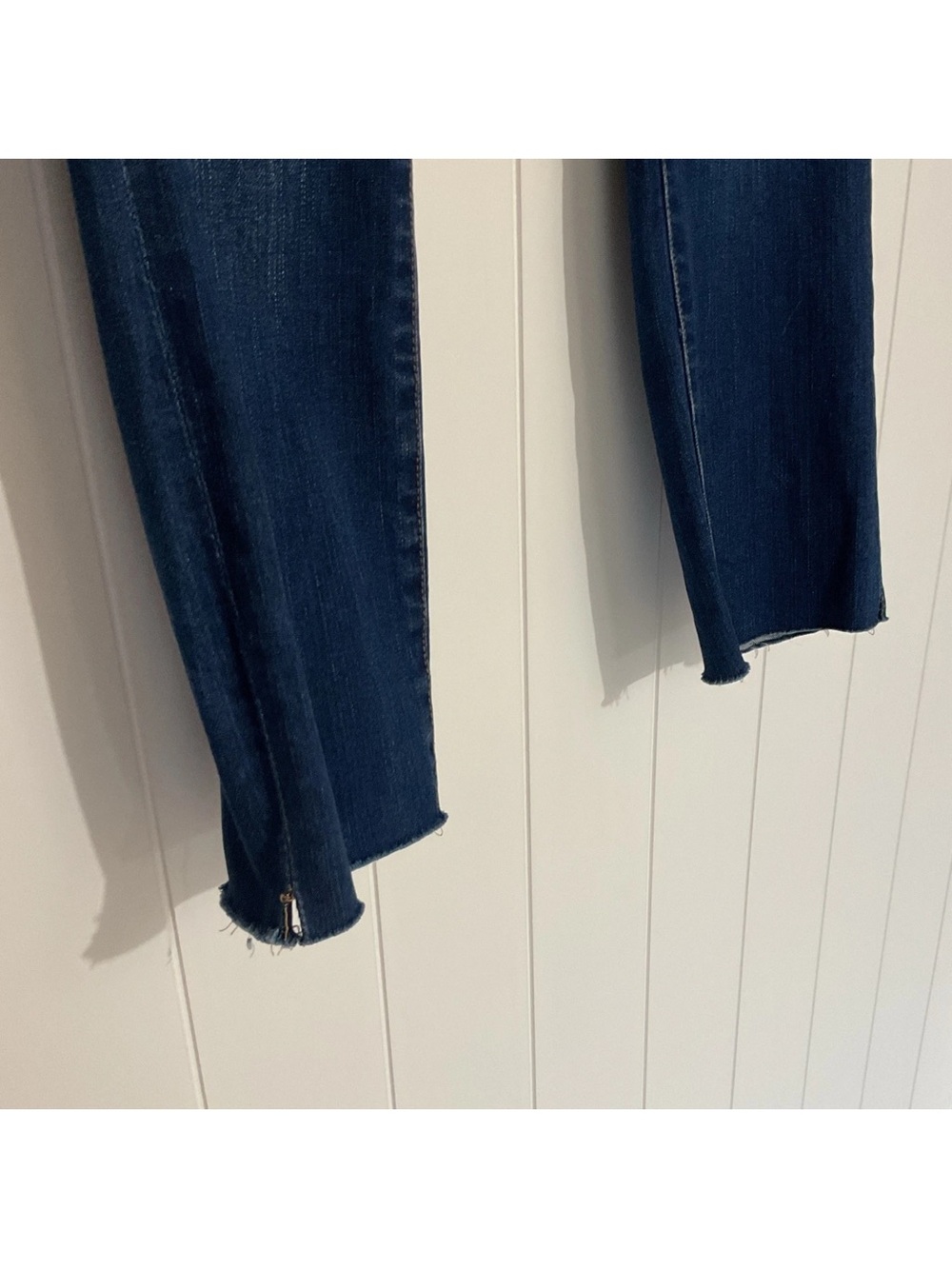 Blank NYC Dark Blue Denim Jeans with Leather Patch - Picture 3 of 9